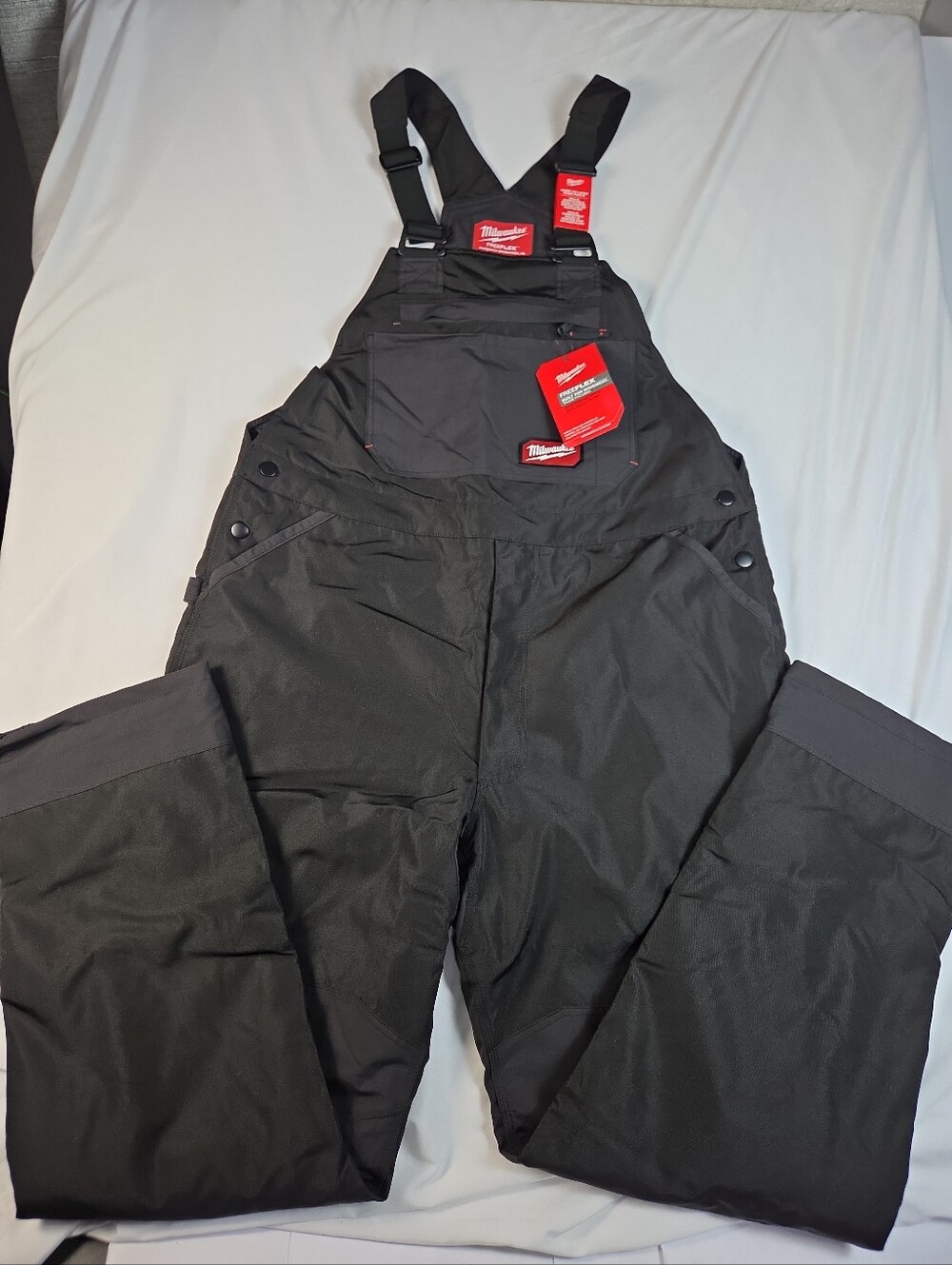NWT Miluwakee FreeFlex Black Insulated Carpenter Bib Overalls Men's Size LT